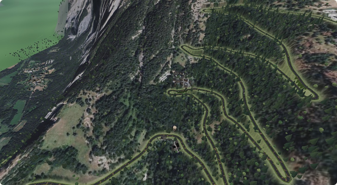 The app’s virtual recreation of the switchbacks on Alpe d’Huez.
