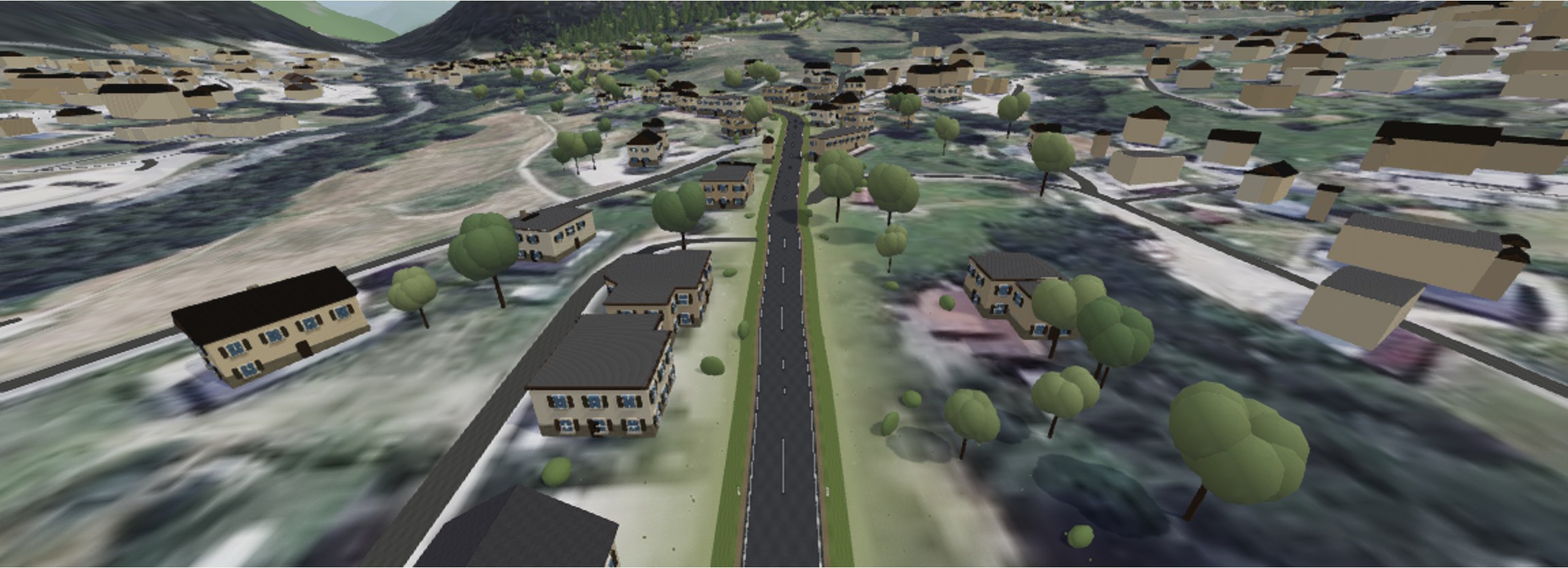 An Alpine village road in the app’s Saint-Jean-d’Aulps virtual route.